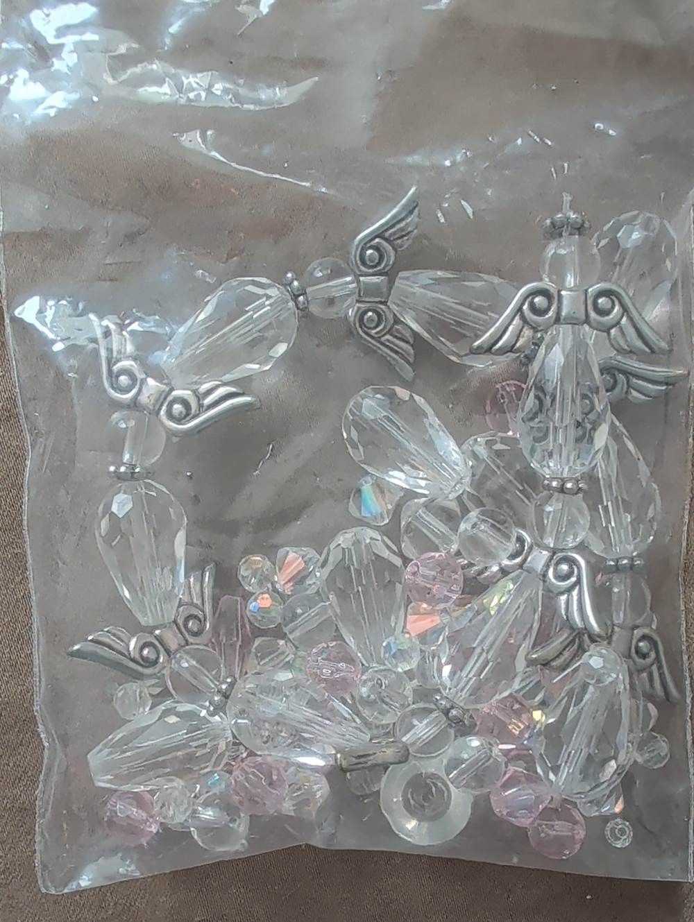 Crystal Clear and Pale Pink Beads For Crafting